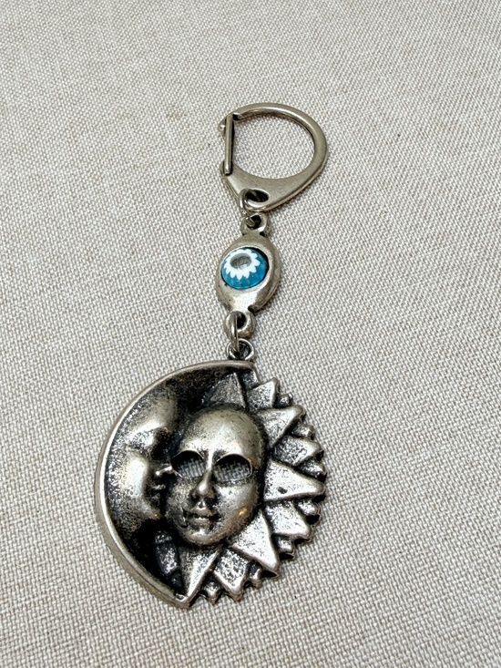 Accessories - Moon and Sun Evil Eye Pewter Keychain Made in Italy